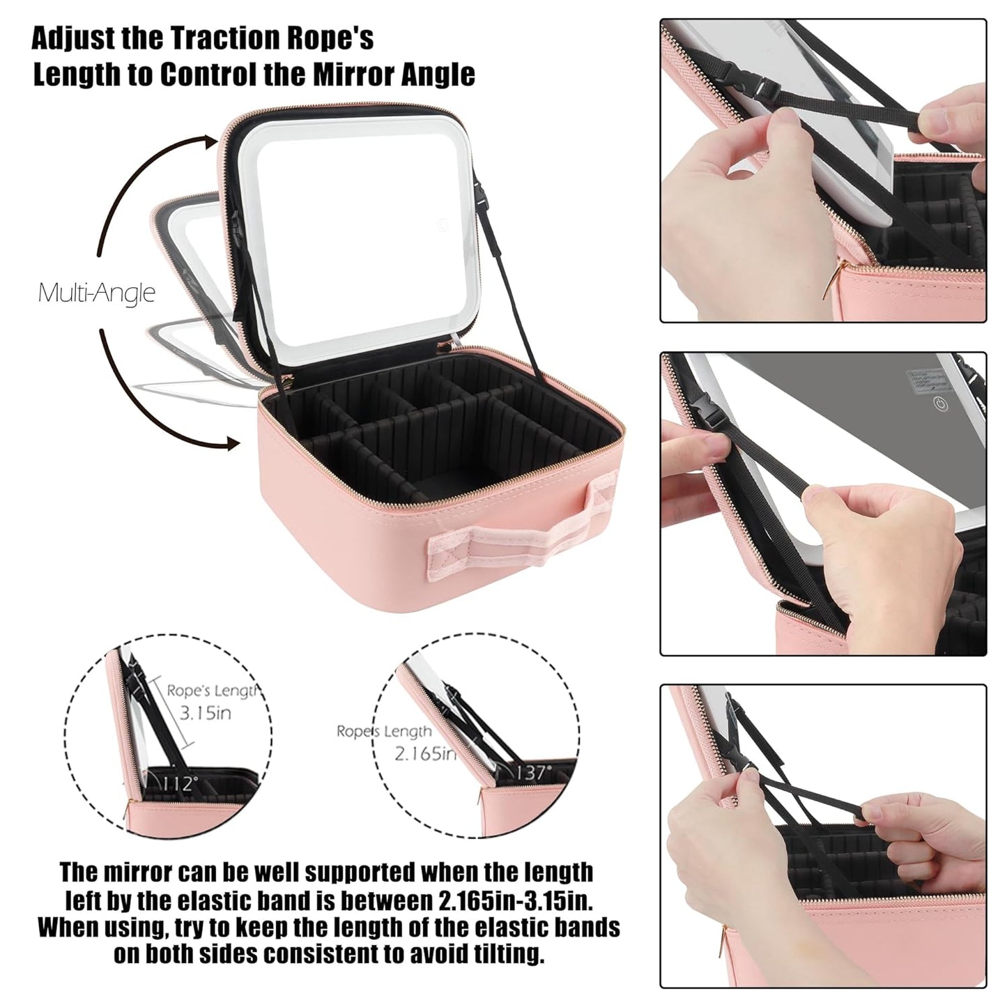 Makeup Bag with Mirror and Train Case